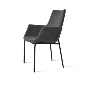 Soho Concept Bottega Arm Office Chair - Stylish Adjustable Dining Chair In Wool & Boucle Fabrics, 10-year Warranty Black,Dark Grey  Soho-concept-dining-chair-01227