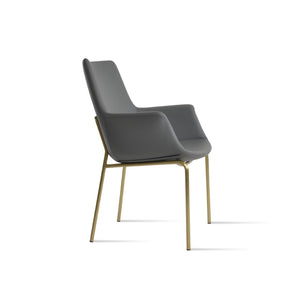 Soho Concept Bottega Arm Office Chair - Stylish Leatherette Dining Chair With Adjustable Heights & 2-year Guarantee Brass,Grey  Soho-concept-dining-chair-01229