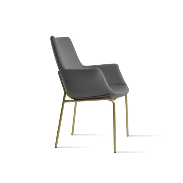 Soho Concept Bottega Arm Office Chair - Stylish Leatherette Dining Chair With Adjustable Heights & 2-year Guarantee Brass,Grey  Soho-concept-dining-chair-01229
