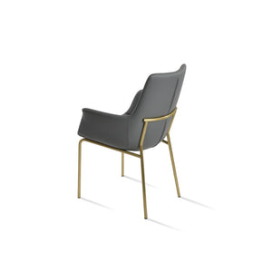 Soho Concept Bottega Arm Office Chair - Stylish Leatherette Dining Chair With Adjustable Heights & 2-year Guarantee Brass,Grey  Soho-concept-dining-chair-01229