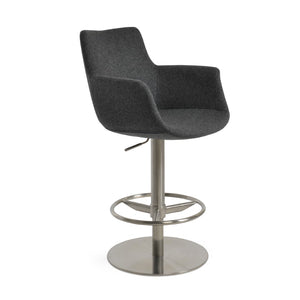 Soho Concept Bottega Arm Barstools & Counterstools - Ergonomic Comfort With 10-year Guarantee, Dark Grey & Walnut Dark Grey  Soho-concept-dining-chair-10657
