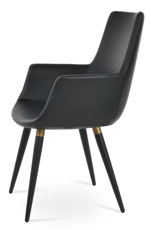 Soho Concept Bottega Arm Office Chair - Stylish Leatherette Dining Chair With Adjustable Heights & 2-year Guarantee Black,Gold  Soho-concept-dining-chair-01250