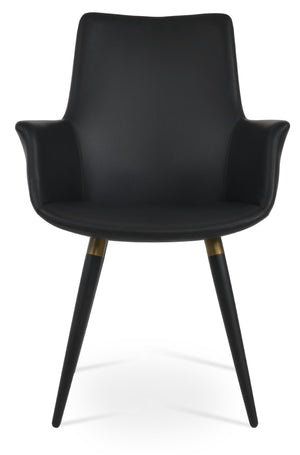Soho Concept Bottega Arm Office Chair - Stylish Leatherette Dining Chair With Adjustable Heights & 2-year Guarantee Black,Gold  Soho-concept-dining-chair-01250