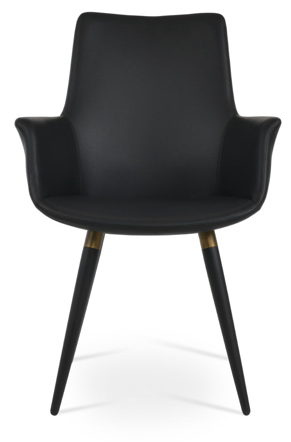 Soho Concept Bottega Arm Office Chair - Stylish Leatherette Dining Chair With Adjustable Heights & 2-year Guarantee Black,Gold  Soho-concept-dining-chair-01250