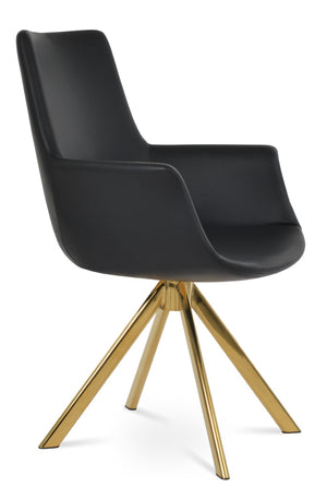 Soho Concept Bottega Arm Office Chair - Stylish Leatherette Dining Chair With Adjustable Heights & 2-year Guarantee Gold,Black  Soho-concept-dining-chair-01252