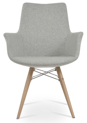 Soho Concept Bottega Arm Office Chair - Stylish Adjustable Dining Chair In Wool & Boucle Fabrics, 10-year Warranty Silver  Soho-concept-dining-chair-01249
