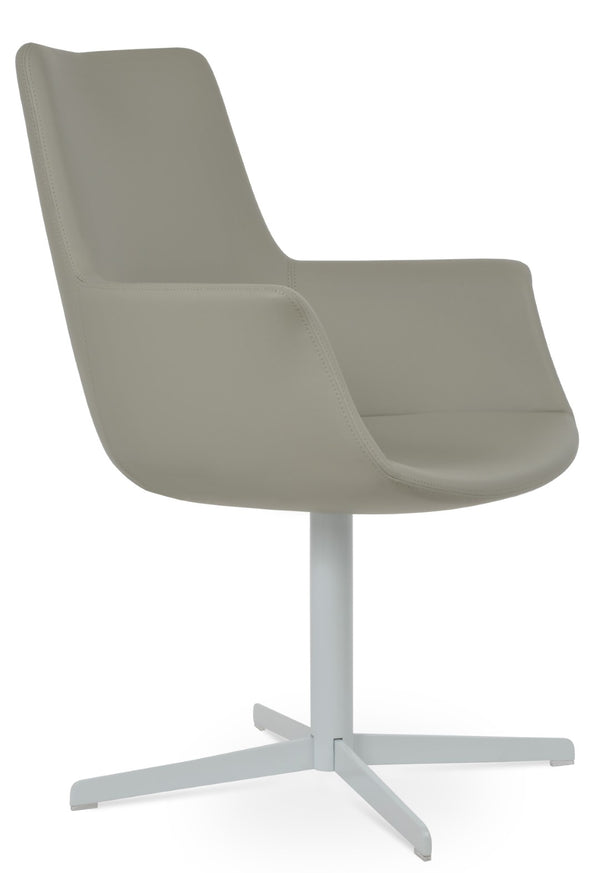 Soho Concept Bottega Arm Office Chair - Stylish Leatherette Dining Chair With Adjustable Heights & 2-year Guarantee White,Light Grey  Soho-concept-dining-chair-01255