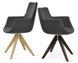 Soho Concept Bottega Arm Office Chair - Stylish Adjustable Dining Chair In Wool & Boucle Fabrics, 10-year Warranty Natural,Walnut,Dark Grey  Soho-concept-dining-chair-01294