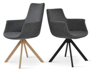 Soho Concept Bottega Arm Office Chair - Stylish Adjustable Dining Chair In Wool & Boucle Fabrics, 10-year Warranty Natural,Walnut,Dark Grey  Soho-concept-dining-chair-01295
