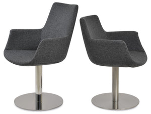 Soho Concept Bottega Arm Office Chair - Stylish Adjustable Dining Chair In Wool & Boucle Fabrics, 10-year Warranty Dark Grey  Soho-concept-dining-chair-01296