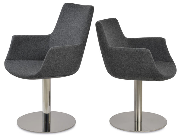 Soho Concept Bottega Arm Office Chair - Stylish Adjustable Dining Chair In Wool & Boucle Fabrics, 10-year Warranty Dark Grey  Soho-concept-dining-chair-01296
