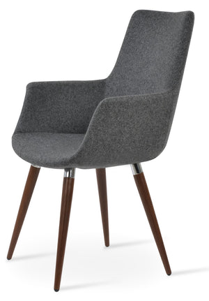 Soho Concept Bottega Arm Office Chair - Stylish Adjustable Dining Chair In Wool & Boucle Fabrics, 10-year Warranty Dark Grey  Soho-concept-dining-chair-01285