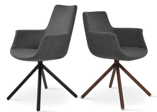 Soho Concept Bottega Arm Office Chair - Stylish Adjustable Dining Chair In Wool & Boucle Fabrics, 10-year Warranty Black,Walnut,Dark Grey  Soho-concept-dining-chair-01291