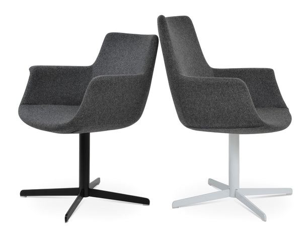 Soho Concept Bottega Arm Office Chair - Stylish Adjustable Dining Chair In Wool & Boucle Fabrics, 10-year Warranty Black,White,Dark Grey  Soho-concept-dining-chair-01283
