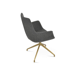 Soho Concept Bottega Arm Office Chair - Stylish Adjustable Dining Chair In Wool & Boucle Fabrics, 10-year Warranty Dark Grey  Soho-concept-dining-chair-01301