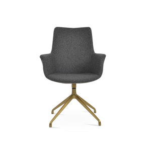 Soho Concept Bottega Arm Office Chair - Stylish Adjustable Dining Chair In Wool & Boucle Fabrics, 10-year Warranty Dark Grey  Soho-concept-dining-chair-01301