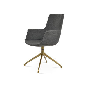 Soho Concept Bottega Arm Office Chair - Stylish Adjustable Dining Chair In Wool & Boucle Fabrics, 10-year Warranty Dark Grey  Soho-concept-dining-chair-01301