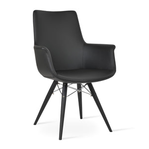 Soho Concept Bottega Arm Office Chair - Stylish Leatherette Dining Chair With Adjustable Heights & 2-year Guarantee Black  Soho-concept-dining-chair-01312