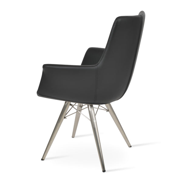 Soho Concept Bottega Arm Office Chair - Stylish Leatherette Dining Chair With Adjustable Heights & 2-year Guarantee Black  Soho-concept-dining-chair-01302