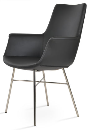 Soho Concept Bottega Arm Office Chair - Stylish Leatherette Dining Chair With Adjustable Heights & 2-year Guarantee Black  Soho-concept-dining-chair-01304
