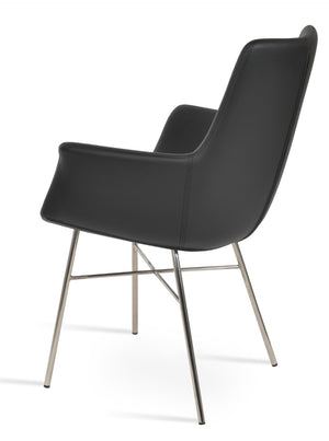 Soho Concept Bottega Arm Office Chair - Stylish Leatherette Dining Chair With Adjustable Heights & 2-year Guarantee Black  Soho-concept-dining-chair-01305
