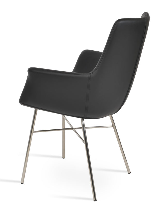 Soho Concept Bottega Arm Office Chair - Stylish Leatherette Dining Chair With Adjustable Heights & 2-year Guarantee Black  Soho-concept-dining-chair-01305