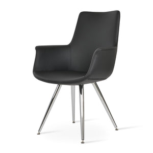 Soho Concept Bottega Arm Office Chair - Stylish Leatherette Dining Chair With Adjustable Heights & 2-year Guarantee Black  Soho-concept-dining-chair-01310