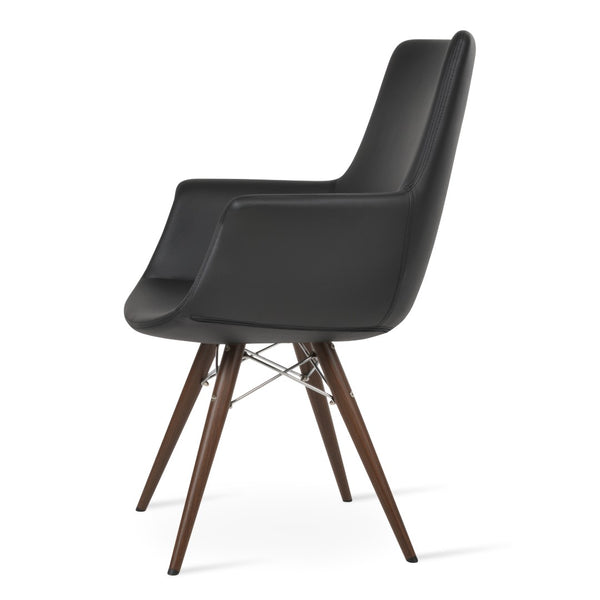 Soho Concept Bottega Arm Office Chair - Stylish Leatherette Dining Chair With Adjustable Heights & 2-year Guarantee Black,Walnut  Soho-concept-dining-chair-01311