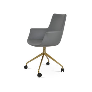 Soho Concept Bottega Arm Office Chair - Stylish Leatherette Dining Chair With Adjustable Heights & 2-year Guarantee Grey  Soho-concept-dining-chair-01313