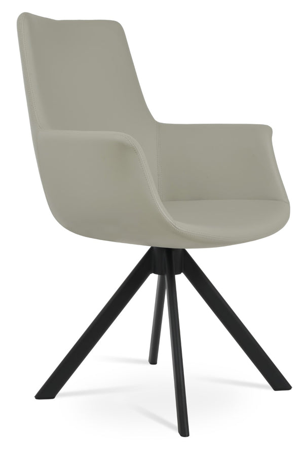 Soho Concept Bottega Arm Office Chair - Stylish Leatherette Dining Chair With Adjustable Heights & 2-year Guarantee Black,Light Grey  Soho-concept-dining-chair-01322