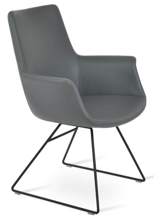 Soho Concept Bottega Arm Office Chair - Stylish Leatherette Dining Chair With Adjustable Heights & 2-year Guarantee Black,Grey  Soho-concept-dining-chair-01325