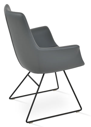Soho Concept Bottega Arm Office Chair - Stylish Leatherette Dining Chair With Adjustable Heights & 2-year Guarantee Black,Grey  Soho-concept-dining-chair-01325