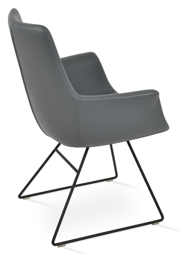 Soho Concept Bottega Arm Office Chair - Stylish Leatherette Dining Chair With Adjustable Heights & 2-year Guarantee Black,Grey  Soho-concept-dining-chair-01325