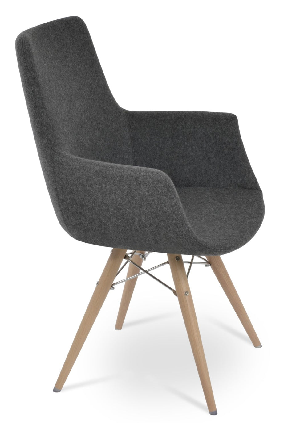 Soho Concept Bottega Arm Office Chair - Stylish Adjustable Dining Chair In Wool & Boucle Fabrics, 10-year Warranty Dark Grey  Soho-concept-dining-chair-01286