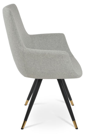 Soho Concept Bottega Arm Office Chair - Stylish Adjustable Dining Chair In Wool & Boucle Fabrics, 10-year Warranty Black,Gold,Brass,Silver  Soho-concept-dining-chair-01331