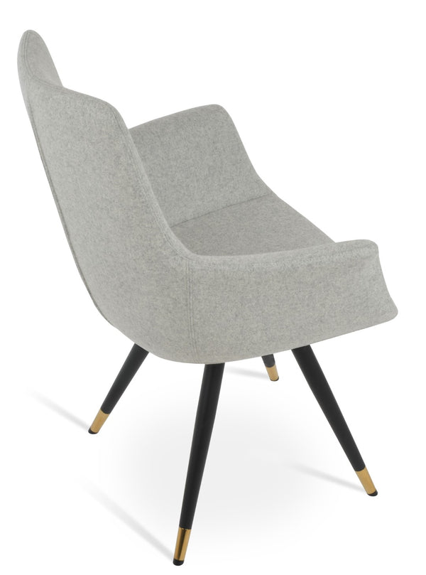 Soho Concept Bottega Arm Office Chair - Stylish Adjustable Dining Chair In Wool & Boucle Fabrics, 10-year Warranty Black,Gold,Brass,Silver  Soho-concept-dining-chair-01331