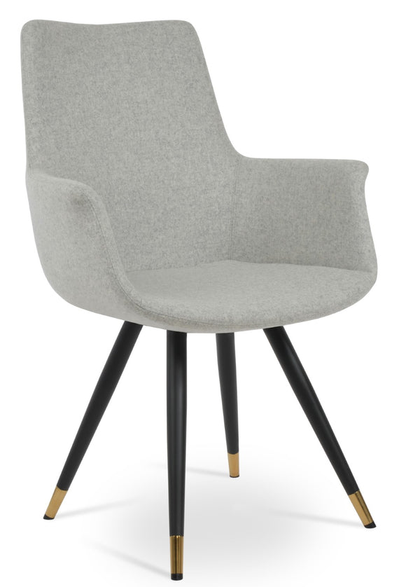 Soho Concept Bottega Arm Office Chair - Stylish Adjustable Dining Chair In Wool & Boucle Fabrics, 10-year Warranty Black,Gold,Brass,Silver  Soho-concept-dining-chair-01331