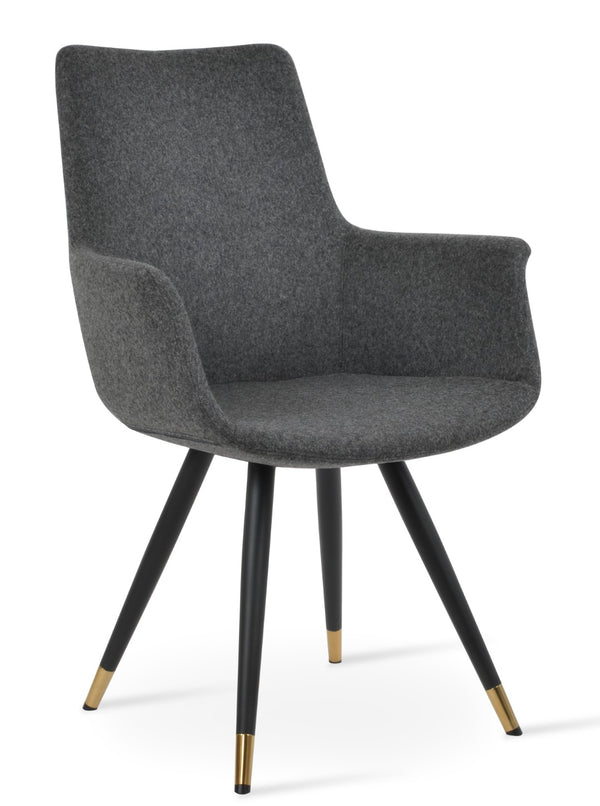 Soho Concept Bottega Arm Office Chair - Stylish Adjustable Dining Chair In Wool & Boucle Fabrics, 10-year Warranty Black,Dark Grey  Soho-concept-dining-chair-01317