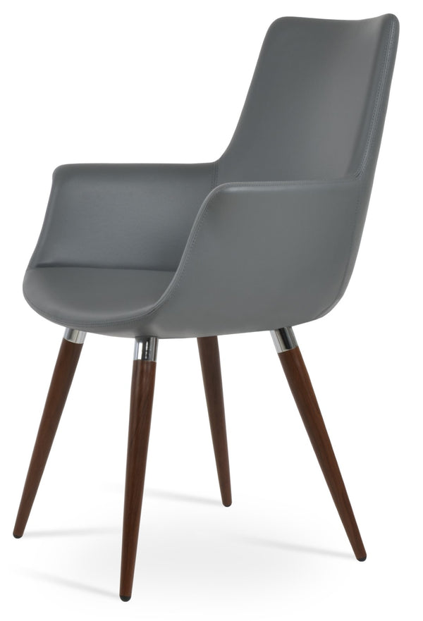 Soho Concept Bottega Arm Office Chair - Stylish Leatherette Dining Chair With Adjustable Heights & 2-year Guarantee Walnut,Grey  Soho-concept-dining-chair-01261