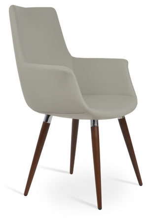Soho Concept Bottega Arm Office Chair - Stylish Leatherette Dining Chair With Adjustable Heights & 2-year Guarantee Walnut,Light Grey  Soho-concept-dining-chair-01260