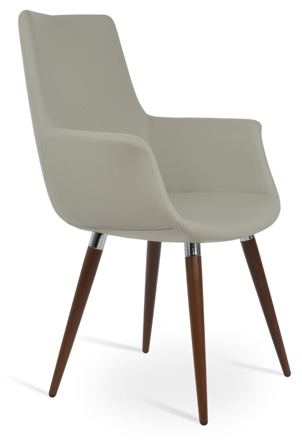 Soho Concept Bottega Arm Office Chair - Stylish Leatherette Dining Chair With Adjustable Heights & 2-year Guarantee Walnut,Light Grey  Soho-concept-dining-chair-01260