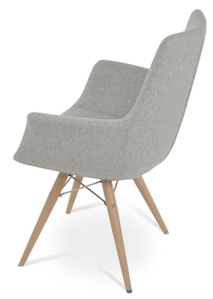 Soho Concept Bottega Arm Office Chair - Stylish Adjustable Dining Chair In Wool & Boucle Fabrics, 10-year Warranty Natural,Silver  Soho-concept-dining-chair-01264