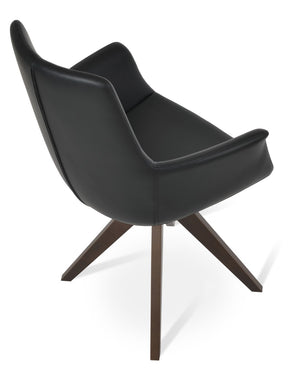 Soho Concept Bottega Arm Office Chair - Stylish Leatherette Dining Chair With Adjustable Heights & 2-year Guarantee Walnut,Black  Soho-concept-dining-chair-01266