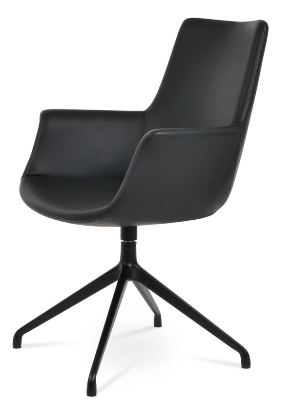 Soho Concept Bottega Arm Office Chair - Stylish Leatherette Dining Chair With Adjustable Heights & 2-year Guarantee Black  Soho-concept-dining-chair-01315