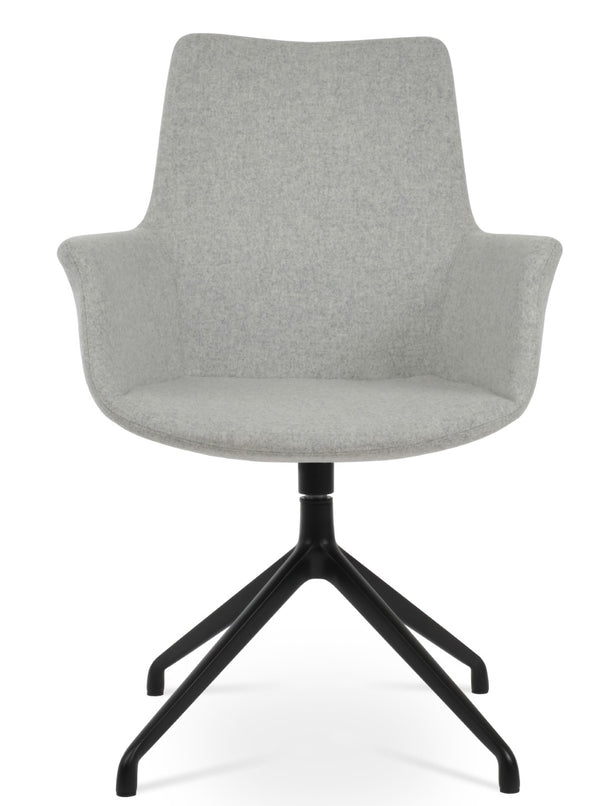 Soho Concept Bottega Arm Office Chair - Stylish Adjustable Dining Chair In Wool & Boucle Fabrics, 10-year Warranty Black,Silver  Soho-concept-dining-chair-01279