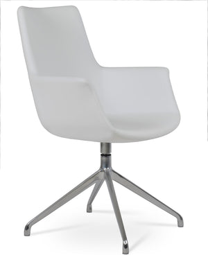 Soho Concept Bottega Arm Office Chair - Stylish Leatherette Dining Chair With Adjustable Heights & 2-year Guarantee White  Soho-concept-dining-chair-01316