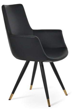 Soho Concept Bottega Arm Office Chair - Stylish Leatherette Dining Chair With Adjustable Heights & 2-year Guarantee Black,Gold,Brass  Soho-concept-dining-chair-01272
