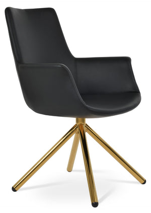 Soho Concept Bottega Arm Office Chair - Stylish Leatherette Dining Chair With Adjustable Heights & 2-year Guarantee Gold,Black  Soho-concept-dining-chair-01319