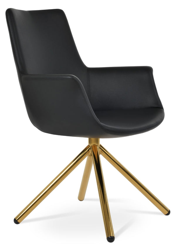Soho Concept Bottega Arm Office Chair - Stylish Leatherette Dining Chair With Adjustable Heights & 2-year Guarantee Gold,Black  Soho-concept-dining-chair-01319