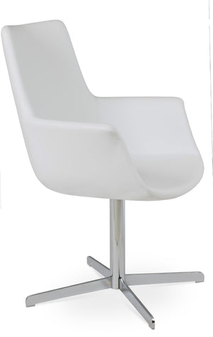 Soho Concept Bottega Arm Office Chair - Stylish Adjustable Dining Chair In Wool & Boucle Fabrics, 10-year Warranty Natural,Silver  Soho-concept-dining-chair-01276